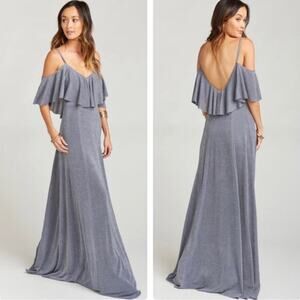 Show Me Your Mumu Renee Ruffle women’s small dancing queen maxi silver glitter